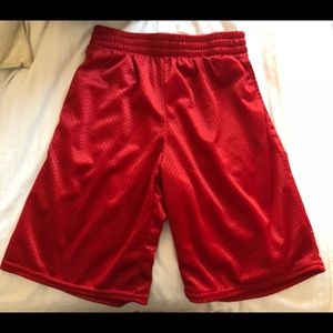 boys red basketball shorts